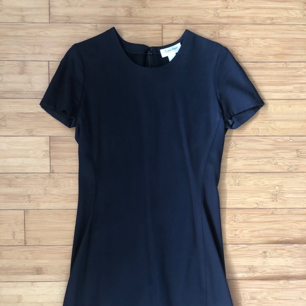 Vintage Calvin Klein Mini Black Dress 100% Wool